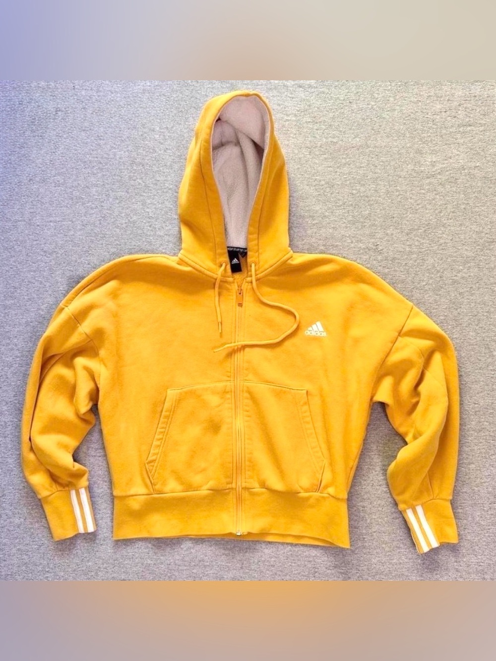 Authentic adidas Women's "Big Badge of Sport" full-zip cropped hoodie